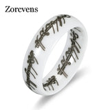 Arrival Ceramic Rings For Women With Letter Wedding Ring