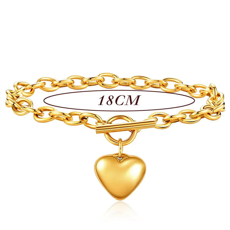 Silver Heart Bracelet for Women Lover Jewelry