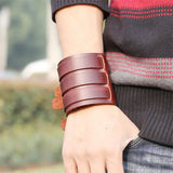 Braided Gothic Punk Vintage Leather Bracelets Metal Bangle Party Jewelry