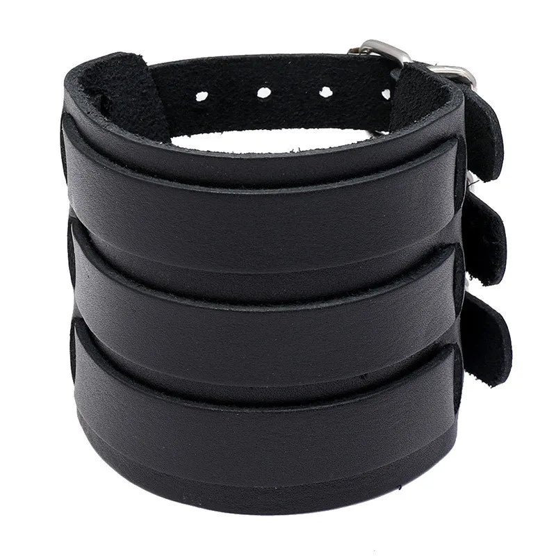Braided Gothic Punk Vintage Leather Bracelets Metal Bangle Party Jewelry