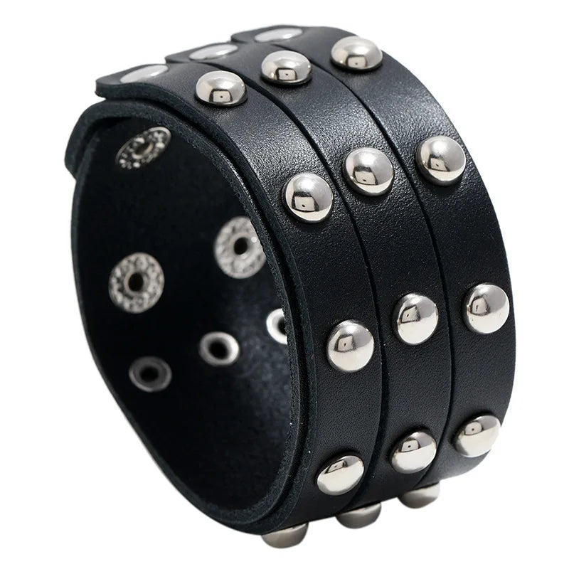 Brown Leather Cuff Bracelet for Men