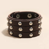 Brown Leather Cuff Bracelet for Men