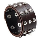 Brown Leather Cuff Bracelet for Men