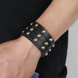 Brown Leather Cuff Bracelet for Men