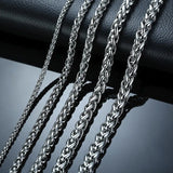 Punk Silver Stainless Steel Wheat Chains Men Necklace Male Choker