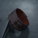 Punk Rivet Wide Leather Bracelets Rock Jewelry