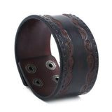 Punk Rivet Wide Leather Bracelets Rock Jewelry