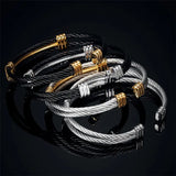 Vintage Silver Stainless Steel Wedding Bracelet for Women
