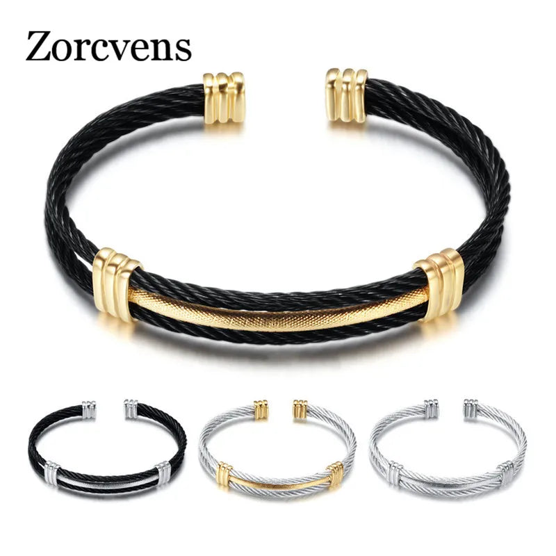 Vintage Silver Stainless Steel Wedding Bracelet for Women