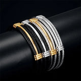 Vintage Silver Stainless Steel Wedding Bracelet for Women
