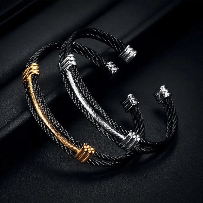 Vintage Silver Stainless Steel Wedding Bracelet for Women
