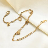 Stainless Steel Cuban Link Heart Charm Bracelet for Women - Jewelry Gift