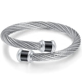 Stainless Steel Spring Bracelet Cuff Bangle for Man Woman