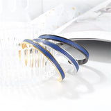 Leather Cuff Bracelets Stainless Steel Bangle Unisex Pulseras Jewelry