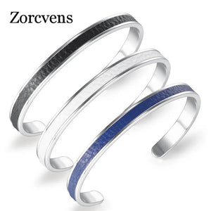 Leather Cuff Bracelets Stainless Steel Bangle Unisex Pulseras Jewelry