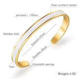 Leather Cuff Bracelets Stainless Steel Bangle Unisex Pulseras Jewelry