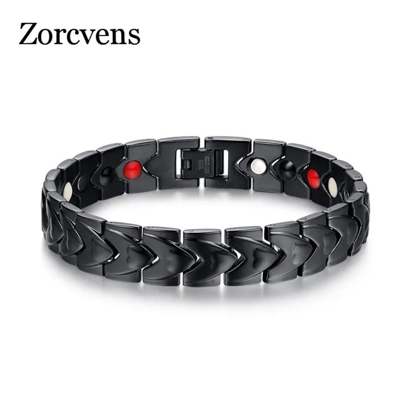 Men Stainless Steel Magnetic Health Chain Charm Bracelet