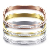 2 Row Cubic Zirconia Bracelet Stainless Steel for Women