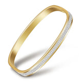 2 Row Cubic Zirconia Bracelet Stainless Steel for Women
