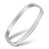 2 Row Cubic Zirconia Bracelet Stainless Steel for Women
