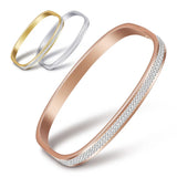 2 Row Cubic Zirconia Bracelet Stainless Steel for Women