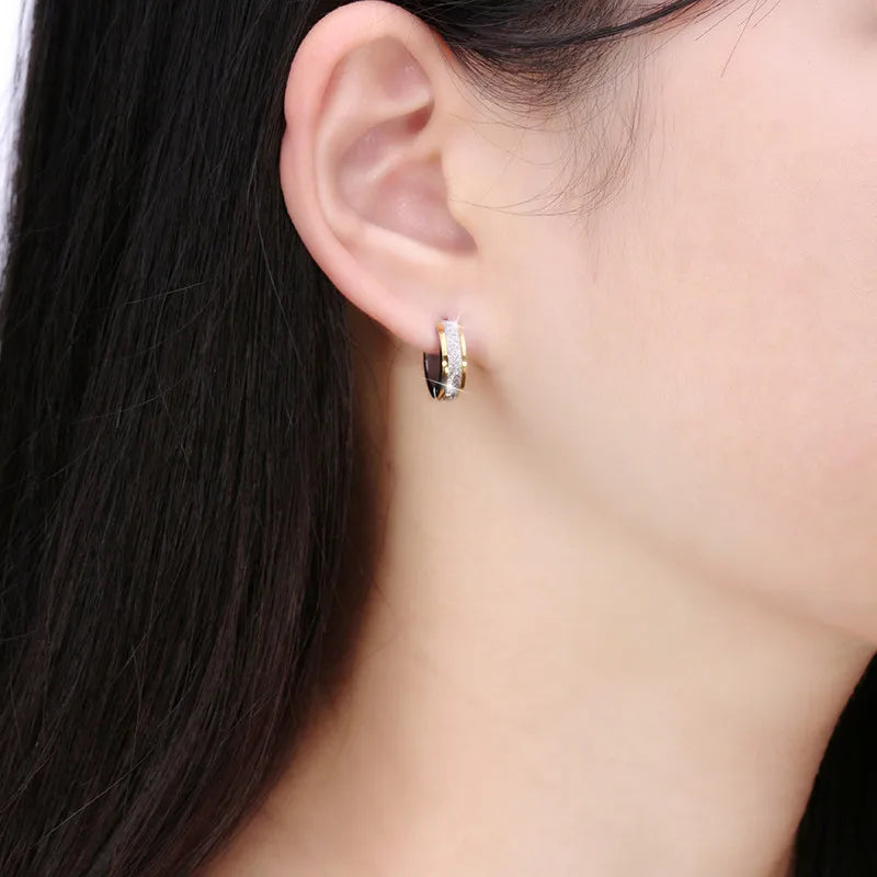 Punk Rock Stainless Steel Small Hoop Earrings Wedding Party Jewelry