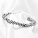 Stacked Twist Bracelet Open Bangle Stainless Steel Band Wedding Jewelry