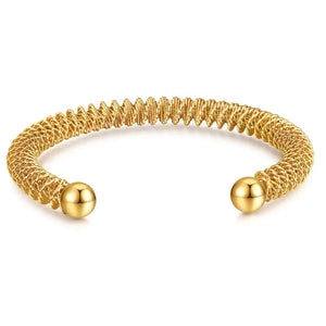 Stacked Twist Bracelet Open Bangle Stainless Steel Band Wedding Jewelry