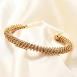 Stacked Twist Bracelet Open Bangle Stainless Steel Band Wedding Jewelry