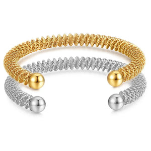 Stacked Twist Bracelet Open Bangle Stainless Steel Band Wedding Jewelry