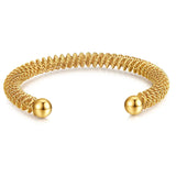 Stacked Twist Bracelet Open Bangle Stainless Steel Band Wedding Jewelry
