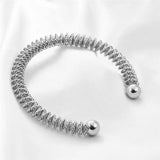 Stacked Twist Bracelet Open Bangle Stainless Steel Band Wedding Jewelry