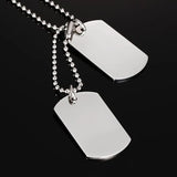 Stainless Steel Double Dog Tag Necklace Pendant ID Men Jewelry