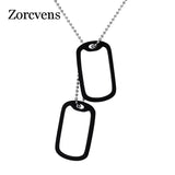 Stainless Steel Double Dog Tag Necklace Pendant ID Men Jewelry