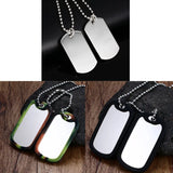 Stainless Steel Double Dog Tag Necklace Pendant ID Men Jewelry