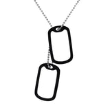 Stainless Steel Double Dog Tag Necklace Pendant ID Men Jewelry