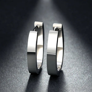 Stainless Steel Women Earrings 4mm Round Circle Brincos Hoop Jewelry