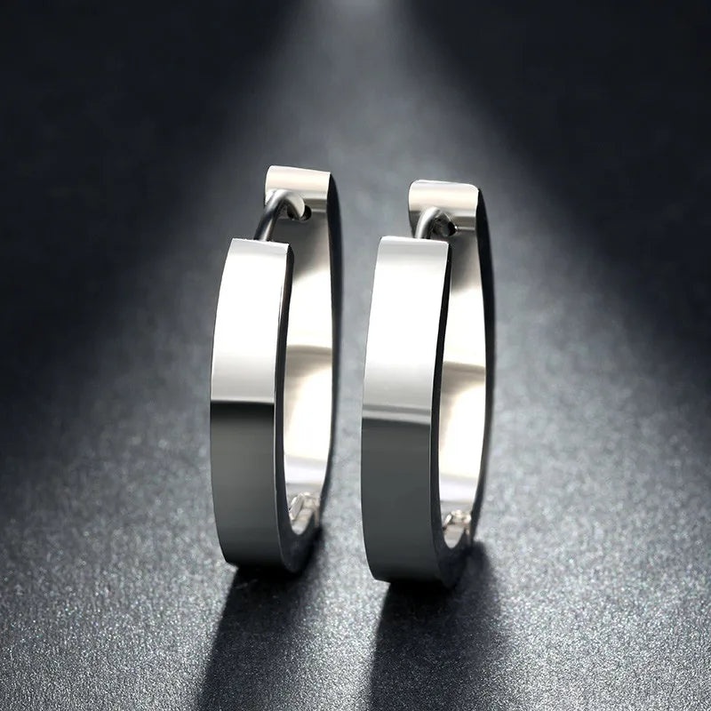 Stainless Steel Women Earrings 4mm Round Circle Brincos Hoop Jewelry