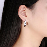 Stainless Steel Women Earrings 4mm Round Circle Brincos Hoop Jewelry