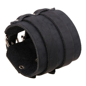 Vintage Leather Wristband Bracelets Wide Cuff Charm Bracelets