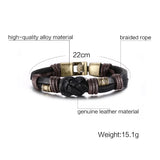 Vintage Leather Bracelet with Bronze Buckle