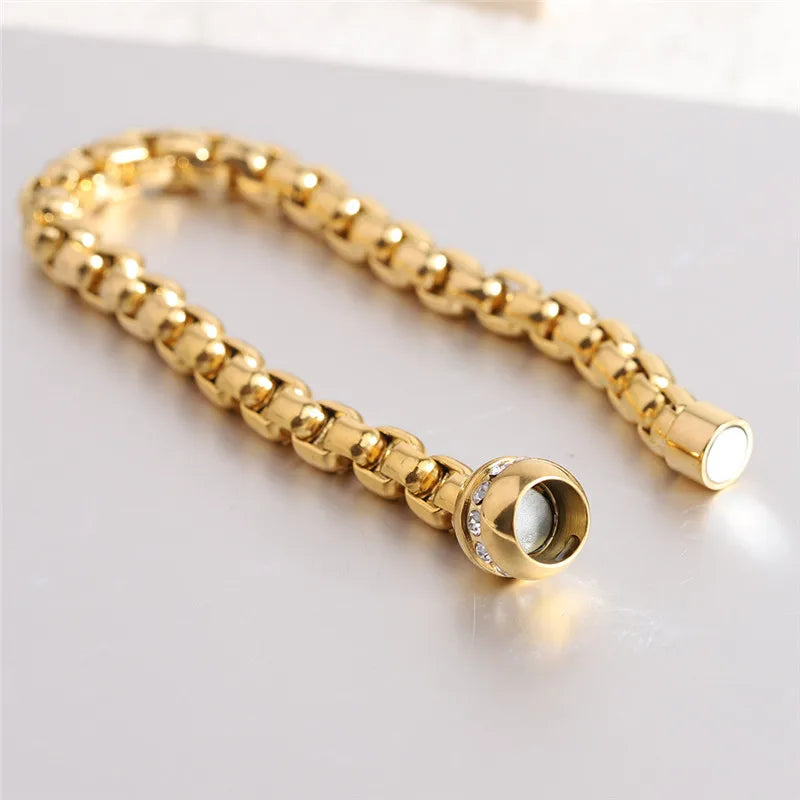 Vintage Zircon Bracelet Stainless Steel for Women
