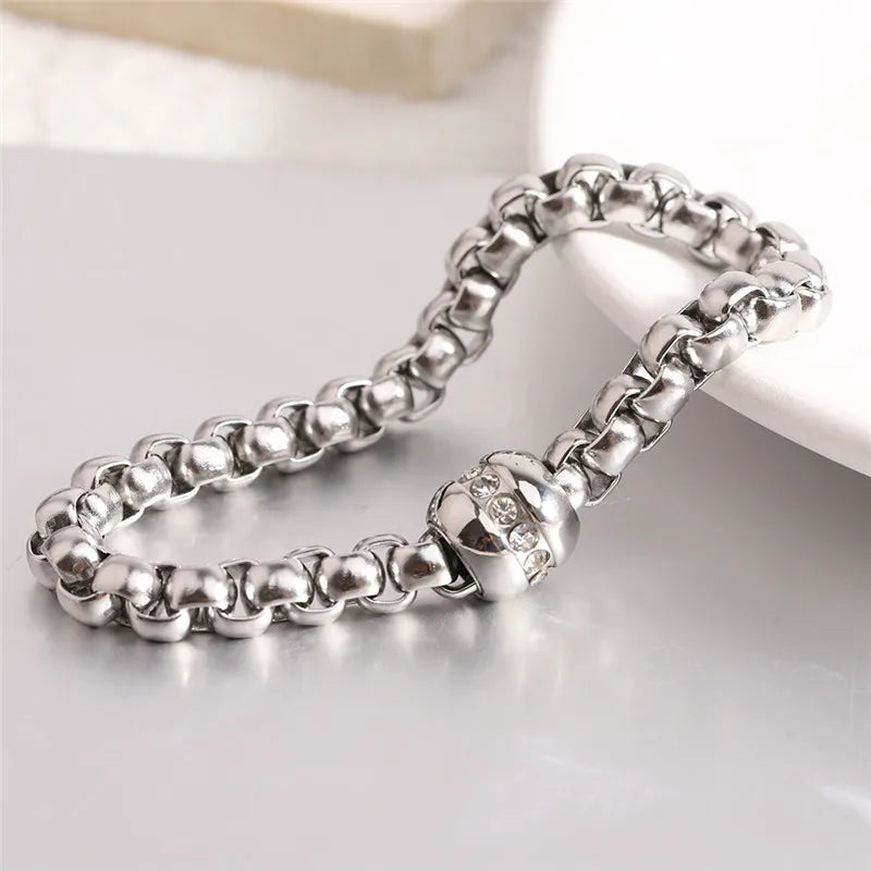 Vintage Zircon Bracelet Stainless Steel for Women