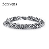 Wheat Spiga Box Double Link Chain Bracelet Men Stainless Steel Punk Hip-hop