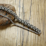 Wheat Spiga Box Double Link Chain Bracelet Men Stainless Steel Punk Hip-hop