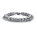 Wheat Spiga Box Double Link Chain Bracelet Men Stainless Steel Punk Hip-hop