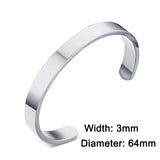 8mm Stainless Steel Bracelet Bangle Men Silver/Gold/Black/Rose