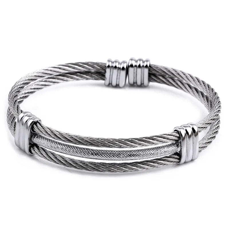 Colorful Titanium Steel Bracelet Stretch Stainless Steel Cable Bangles
