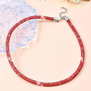 ZOSH Colorful Rhinestone Choker Necklace for Women