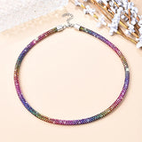 ZOSH Colorful Rhinestone Choker Necklace for Women